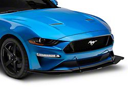 GT500 Style Front Bumper Splitter; Dry Carbon Fiber Vinyl (18-23 Mustang GT, EcoBoost)