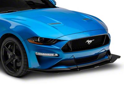 GT500 Style Front Bumper Splitter; Dry Carbon Fiber Vinyl (18-23 Mustang GT, EcoBoost)