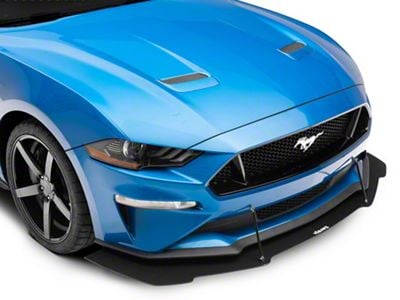 GT500 Style Front Bumper Splitter; Gloss Carbon Fiber Vinyl (18-23 Mustang GT, EcoBoost)