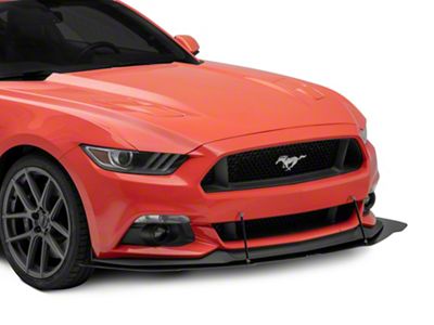 GT500 Style Front Bumper Splitter; Satin Black Vinyl (15-17 Mustang GT, EcoBoost, V6)