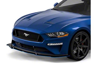 GT500 Style Front Splitter; Gloss Black Vinyl (18-23 Mustang GT, EcoBoost)