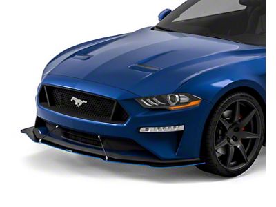 GT500 Style Front Splitter; Satin Black Vinyl (18-23 Mustang GT, EcoBoost)