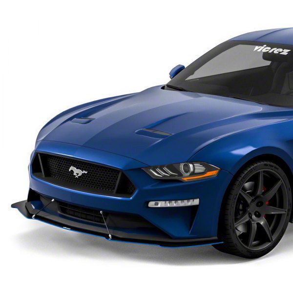 【in a row】Deer Buckle Crop Mustang Mustang GT500 Style Front Splitter; Textured Black (18-23