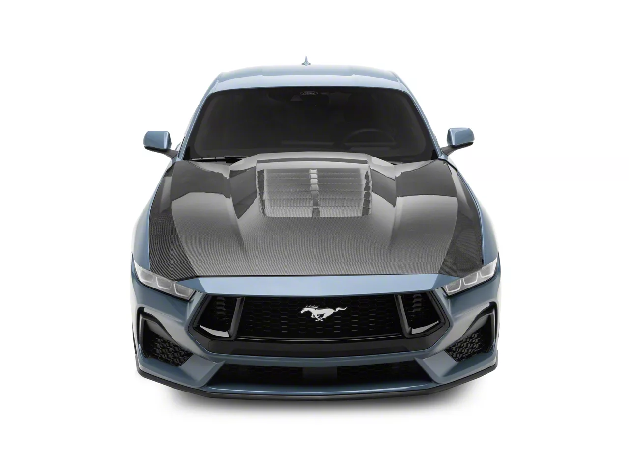 【KOOLOSET】[Premium] Hood Leather Patch Mustang SEC10 Mustang Forward Hood Decal; Blue 440162 (24-25 Mustang