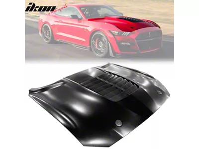 GT500 Style Hood; Unpainted (18-23 Mustang GT, EcoBoost)