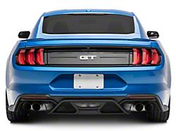GT500 Style Rear Bumper Quad Tip Diffuser; Matte Black (18-23 Mustang GT, EcoBoost)