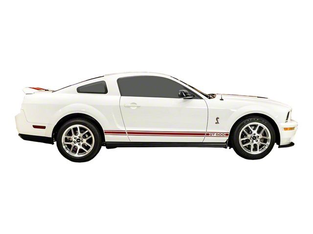 Gt500 Rocker Decals Mustang GT500 Style Rocker Panel Stripes; Ebony (07-09 Mustang GT500 ...