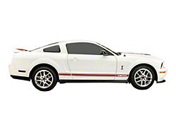GT500 Style Rocker Panel Stripes; Performance White (07-09 Mustang GT500)
