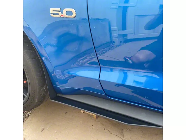GT500 Style Side Skirt Extensions with Rock Guards (15-17 Mustang GT w/o Performance Pack)