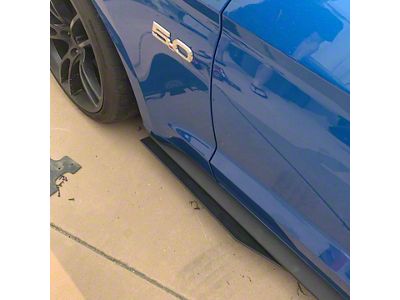 GT500 Style Side Skirt Extensions without Rock Guards (15-17 Mustang GT w/ Performance Pack)