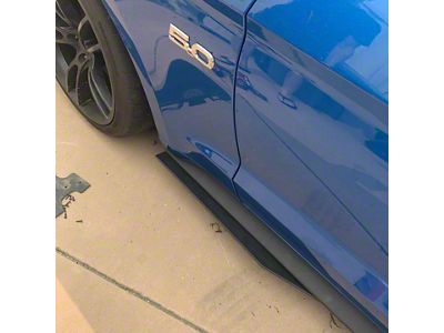 GT500 Style Side Skirt Extensions without Rock Guards (15-17 Mustang V6)