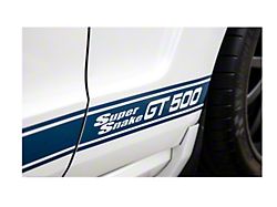 GT500 Super Snake Style Rocker Panel Stripes; Vista Blue (07-14 Mustang GT500)