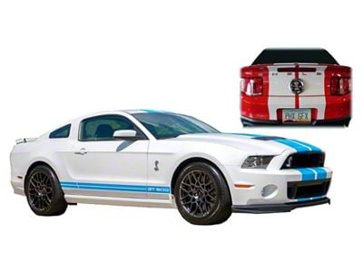 GT500 Type-1 Style Lemans Racing Stripes; Satin Silver (10-14 Mustang GT500)