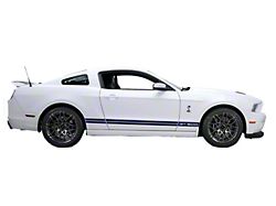 GT500 Type-1 Style Rocker Panel Stripes; Satin Silver (10-14 Mustang GT500)