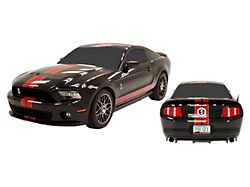 GT500 Type-2 Style Rocker Panel Stripes; Red/Ingot (10-14 Mustang GT500)