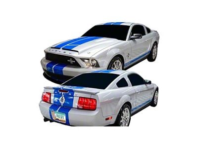 GT500KR Style Lemans Racing Stripes; Tungsten Gray (07-09 Mustang GT500)