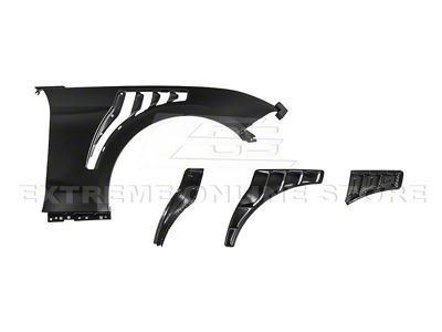 GTD Style Front Fenders; Unpainted (18-23 Mustang GT, EcoBoost)