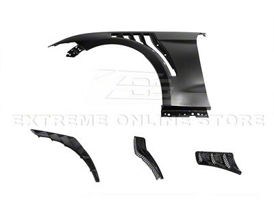 GTD Style Front Fenders; Unpainted (15-17 Mustang GT, EcoBoost, V6)