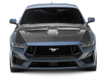 GTD Style Vented Hood; Carbon Fiber (24-25 Mustang)