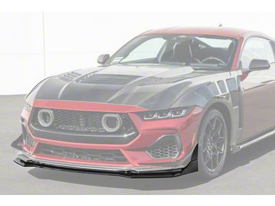 GTV Style Add-On Front Chin Splitter; Glossy Black (24-26 Mustang)