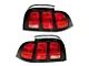 Halogen Tail Lights; Black Housing; Red Lens (96-98 Mustang)