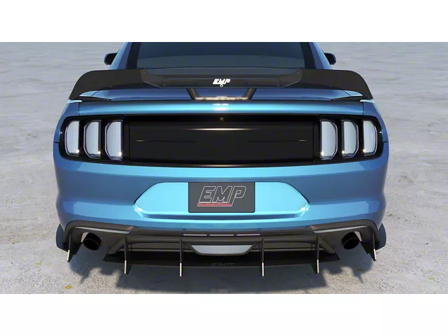 HDPE Rear Diffuser V3; Matte Black (18-23 Mustang EcoBoost w/o Active Exhaust)