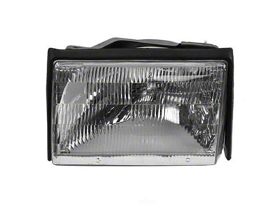 Headlight; Chrome Housing; Clear Lens; Driver Side (87-93 Mustang)