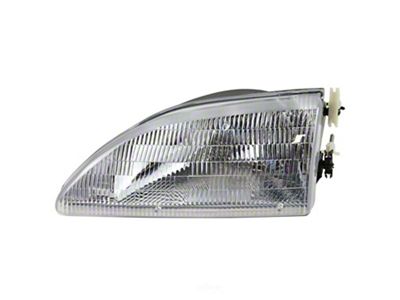 Headlight; Chrome Housing; Clear Lens; Driver Side (94-98 Mustang)