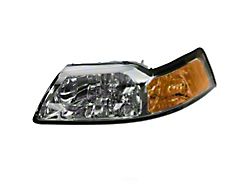 Headlight; Chrome Housing; Clear Lens; Driver Side (99-04 Mustang)