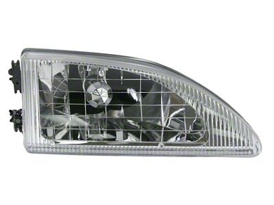 Headlight; Chrome Housing; Clear Lens; Passenger Side (94-98 Mustang)