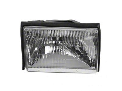 Headlight; Chrome Housing; Clear Lens; Passenger Side (87-93 Mustang)