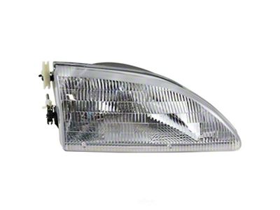 Headlight; Chrome Housing; Clear Lens; Passenger Side (94-98 Mustang)