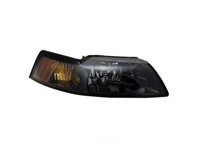 Headlight; Chrome Housing; Smoked Lens; Passenger Side (99-04 Mustang)