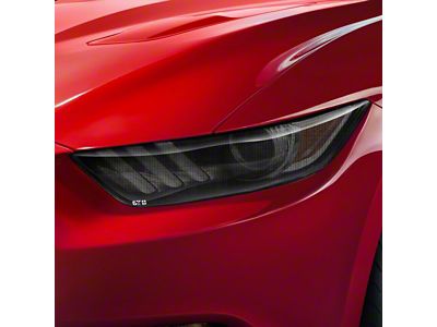 Headlight Covers; Carbon Fiber Look (13-14 Mustang)