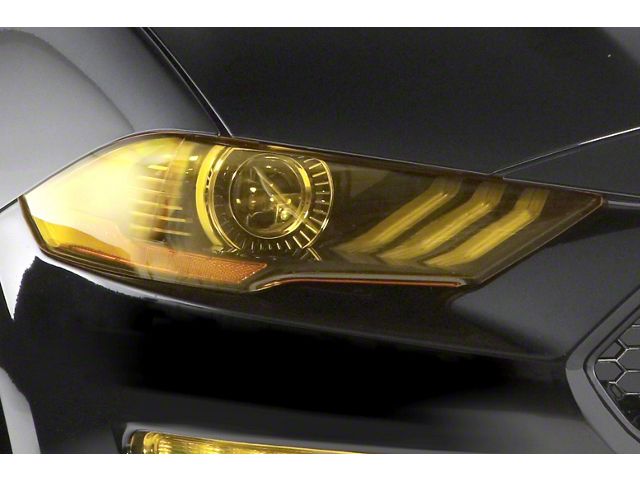 Headlight Covers; Transparent Yellow (15-17 Mustang; 18-22 Mustang GT350, GT500)