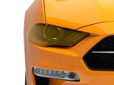 Headlight Covers; Transparent Yellow (18-23 Mustang GT, EcoBoost)