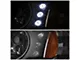 LED DRL Headlights with Amber Corner Lights; Black Housing; Clear Lens (94-98 Mustang)