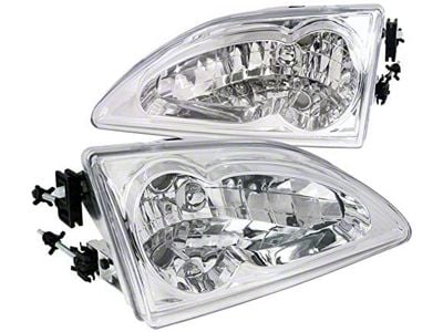 Factory Style Headlights; Chrome Housing; Clear Lens (94-98 Mustang)