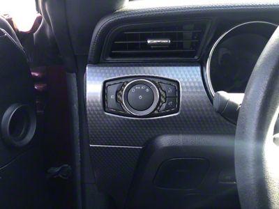 Headlight Switch Accent Trim; Raw Carbon Fiber (15-23 Mustang)