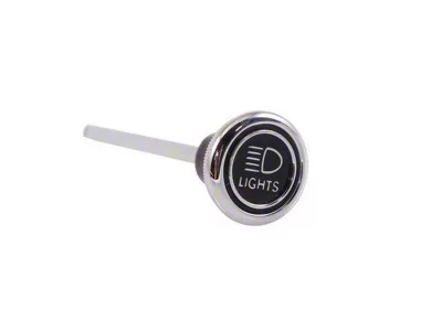 Headlight Switch Knob with Shaft; Chrome (79-84 Mustang)