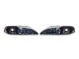 1-Piece Crystal Headlights; Chrome Housing; Smoked Lens (94-98 Mustang)