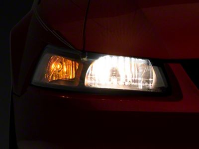 Factory Style Headlights; Matte Black Housing; Clear Lens (99-04 Mustang)