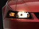 Headlights with Amber Corners; Black Housing; Clear Lens (99-04 Mustang)