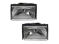 Headlights; Chrome Housing; Clear Lens (87-93 Mustang)