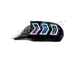 Heritage-X RGB Sequential Tail Lights; Black Housing; Clear Lens (24-26 Mustang)