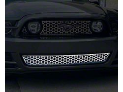 Honeycomb Lower Grille Overlay; Polished (13-14 Mustang GT)