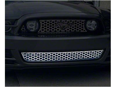 Honeycomb Lower Grille Overlay; Polished (13-14 Mustang GT)