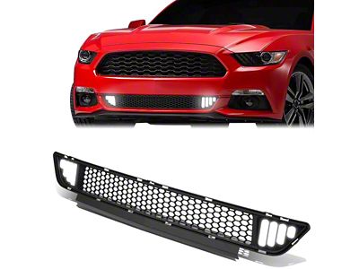 Honeycomb Mesh Lower Grille with LED DRL Light; Black (15-17 Mustang GT, EcoBoost, V6)