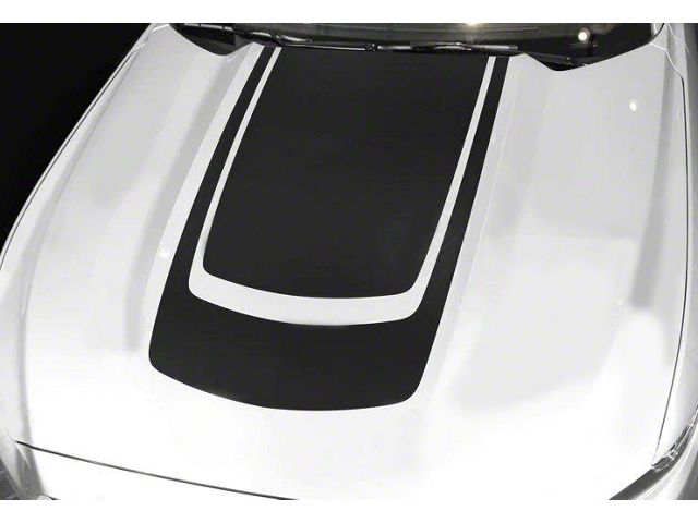 Hood Accent Decals Sport Stripes; Gloss Black (05-09 Mustang)