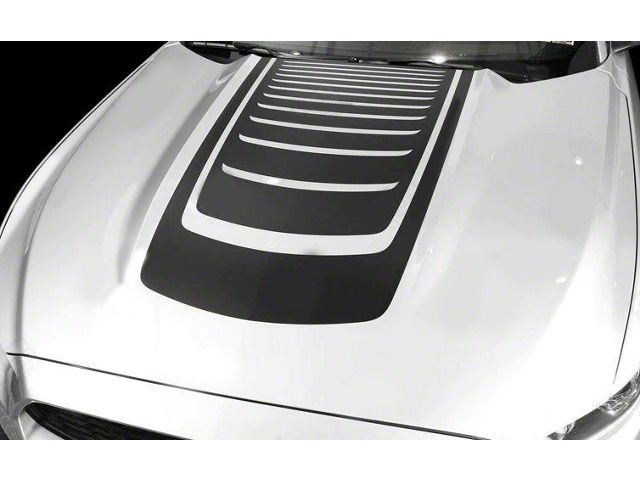 Hood Accent Decals Sport Stripes; Gloss Black (05-09 Mustang)